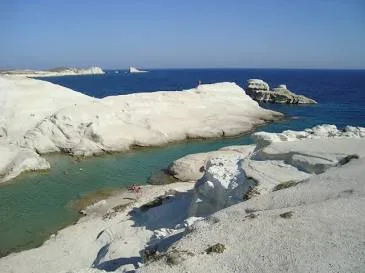 The lunar landscapes of Sarakiniko Beach