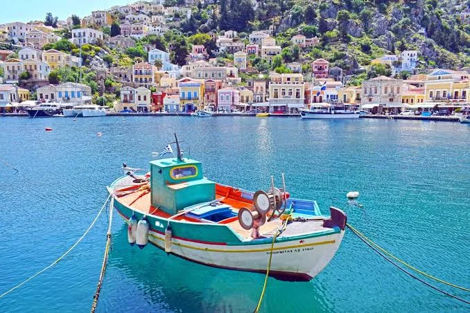 The neoclassical harbor of Symi.
